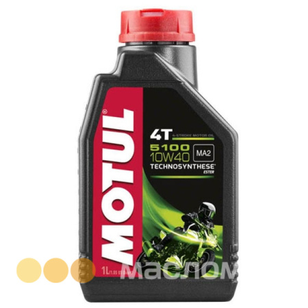 4T 10/40 5100 MOTUL   1л. синт. API SG/SH/SJ/SL/SM Масло моторное для мотоциклов /кор.12шт./